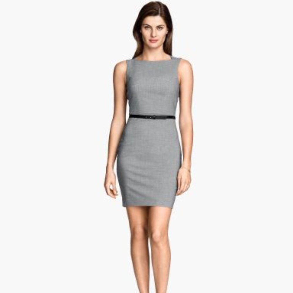 H&M Grey Work Formal Classic Dress Size 10
